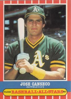 1987 Fleer Baseball All-Stars #6 Jose Canseco Front