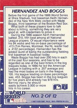 1987 Fleer - World Series #2 Hernandez and Boggs Back