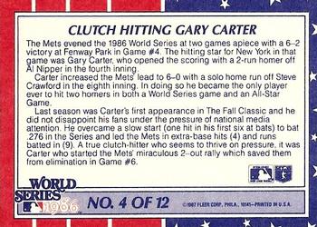 1987 Fleer - World Series #4 Clutch Hitting Back