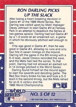 1987 Fleer - World Series #5 Darling Picks Up the Slack Back