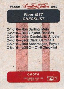 1987 Fleer Limited Edition - Box Bottom Panel Singles #C-6 Houston Astros Logo Back