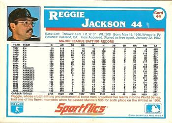 1987 Sportflics #44 Reggie Jackson Back