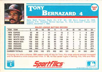 1987 Sportflics #60 Tony Bernazard Back