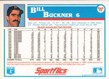 1987 Sportflics #70 Bill Buckner Back