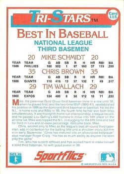 1987 Sportflics #115 Mike Schmidt / Chris Brown / Tim Wallach Back