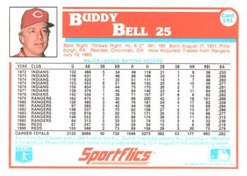 1987 Sportflics #141 Buddy Bell Back
