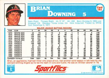 1987 Sportflics #161 Brian Downing Back