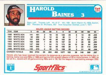 1987 Sportflics #171 Harold Baines Back