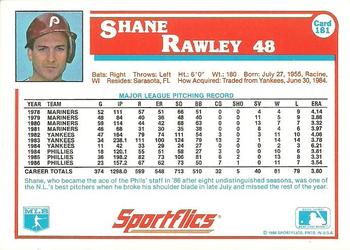 1987 Sportflics #181 Shane Rawley Back