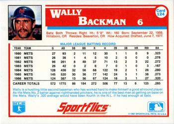 1987 Sportflics #124 Wally Backman Back