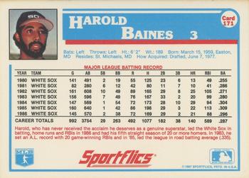 1987 Sportflics #171 Harold Baines Back
