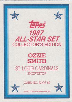 1987 Topps - 1987 All-Star Set Collector's Edition (Glossy Send-Ins) #23 Ozzie Smith Back