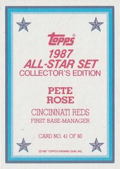 1987 Topps - 1987 All-Star Set Collector's Edition (Glossy Send-Ins) #41 Pete Rose Back