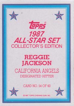 1987 Topps - 1987 All-Star Set Collector's Edition (Glossy Send-Ins) #54 Reggie Jackson Back