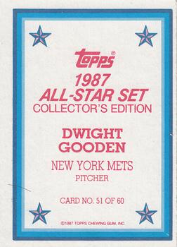 1987 Topps - 1987 All-Star Set Collector's Edition (Glossy Send-Ins) #51 Dwight Gooden Back
