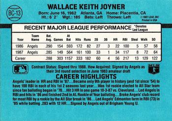 1988 Donruss - Bonus MVPs #BC-13 Wally Joyner Back