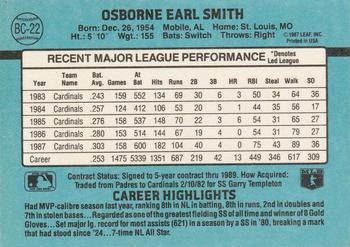1988 Donruss - Bonus MVPs #BC-22 Ozzie Smith Back