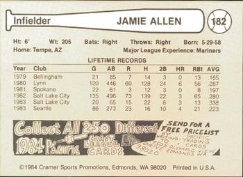 1984 Cramer Salt Lake City Gulls #182 Jamie Allen Back