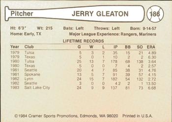 1984 Cramer Salt Lake City Gulls #186 Jerry Gleaton Back