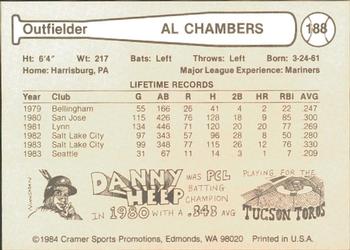 1984 Cramer Salt Lake City Gulls #188 Al Chambers Back