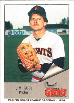 1984 Cramer Phoenix Giants #9 Jim Farr Front