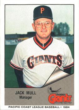 1984 Cramer Phoenix Giants #24 Jack Mull Front