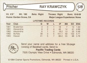 1984 Cramer Hawaii Islanders #129 Ray Krawczyk Back