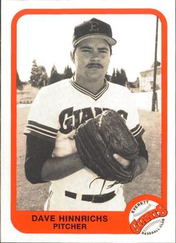 1984 Cramer Everett Giants #16 Dave Hinnrichs Front