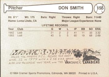 1984 Cramer Albuquerque Dukes #155 Don Smith Back