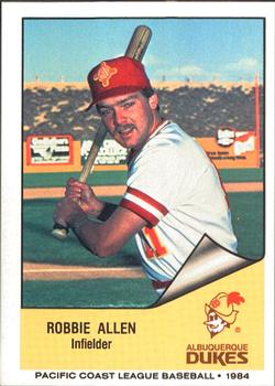 1984 Cramer Albuquerque Dukes #156 Robbie Allen Front