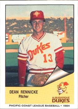 1984 Cramer Albuquerque Dukes #160 Dean Rennicke Front