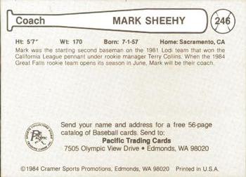 1984 Cramer Albuquerque Dukes #246 Mark Sheehy Back