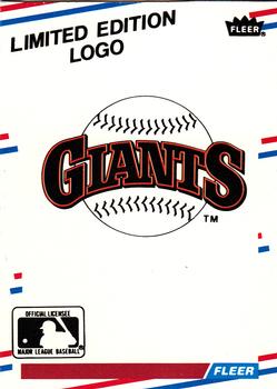 1988 Fleer - Box Bottom Panels Singles #C-9 San Francisco Giants Logo Front