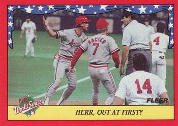 1988 Fleer - World Series #10 Herr, Out at First? Front
