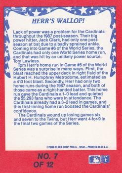 1988 Fleer - World Series #7 Herr's Wallop! Back