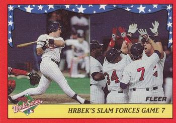 1988 Fleer - World Series #9 Hrbek's Slam Forces Game 7 Front