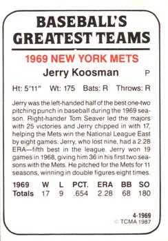 1987 TCMA 1969 New York Mets #4 Jerry Koosman Back
