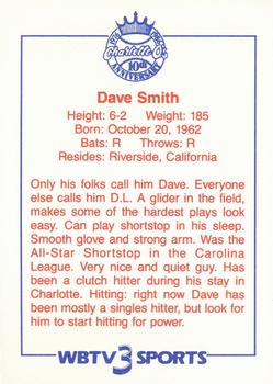 1986 WBTV Charlotte O's #NNO Dave Smith Back