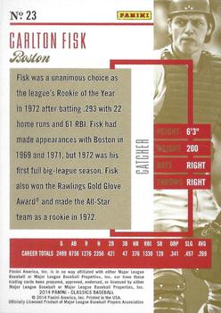 2014 Panini Classics - Timeless Tributes Silver #23 Carlton Fisk Back