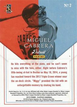 2014 Panini Classics - Home Run Heroes #2 Miguel Cabrera Back
