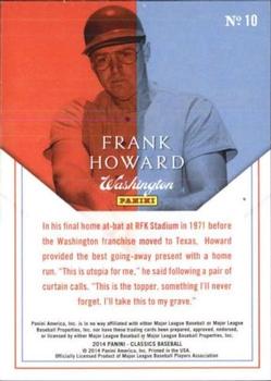 2014 Panini Classics - Home Run Heroes #10 Frank Howard Back