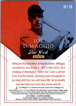 2014 Panini Classics - Home Run Heroes #16 Joe DiMaggio Back