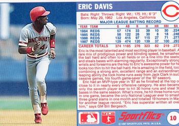 1988 Sportflics #10 Eric Davis Back