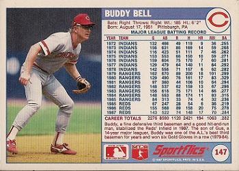 1988 Sportflics #147 Buddy Bell Back