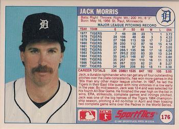 1988 Sportflics #176 Jack Morris Back