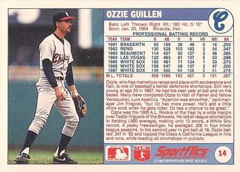 1988 Sportflics #14 Ozzie Guillen Back