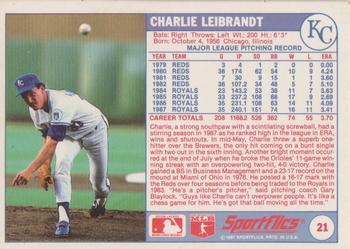 1988 Sportflics #21 Charlie Leibrandt Back