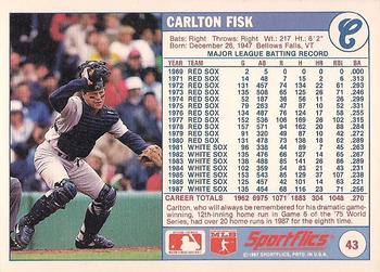 1988 Sportflics #43 Carlton Fisk Back