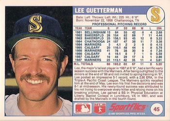 1988 Sportflics #45 Lee Guetterman Back