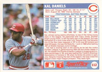 1988 Sportflics #112 Kal Daniels Back